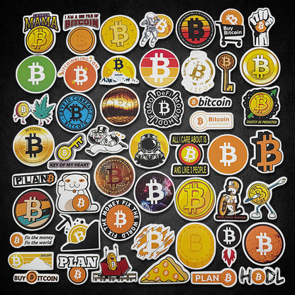 Bitcoin Aufkleber-Set (50 Stück) – Verschiedene Motive