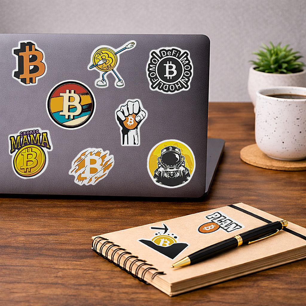 Bitcoin Aufkleber-Set (50 Stück) – Verschiedene Motive