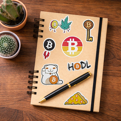 Bitcoin Aufkleber-Set (50 Stück) – Verschiedene Motive