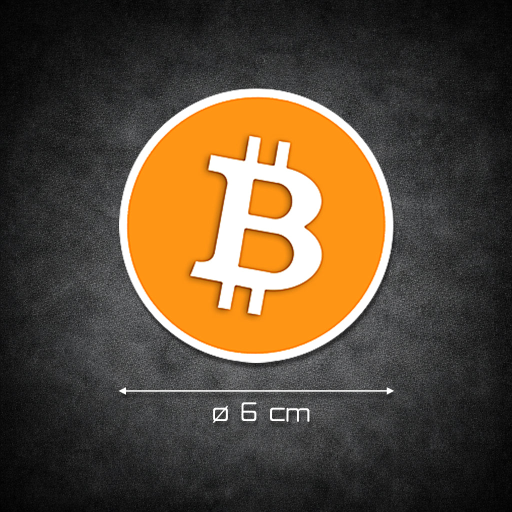 Runder Bitcoin Aufkleber 6 cm / Sticker