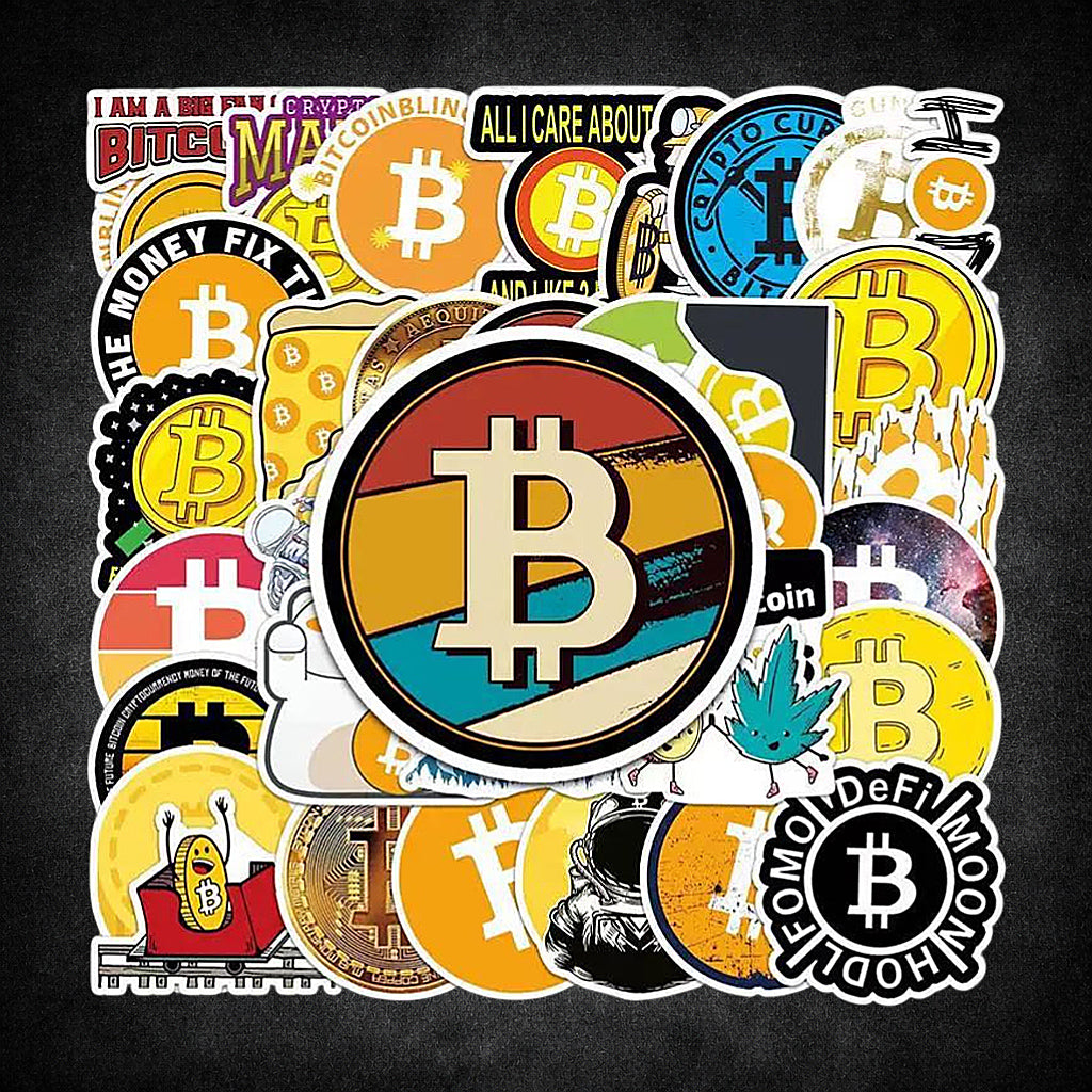 Bitcoin Aufkleber-Set (50 Stück) – Verschiedene Motive