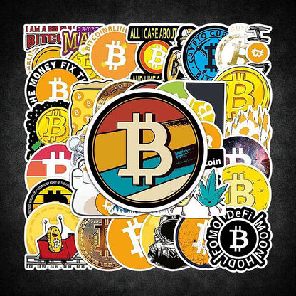 Bitcoin Aufkleber-Set (50 Stück) – Verschiedene Motive