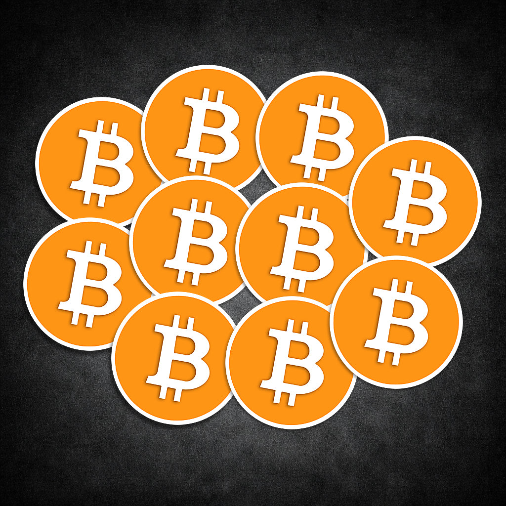 Runde Bitcoin Aufkleber 10er Set
