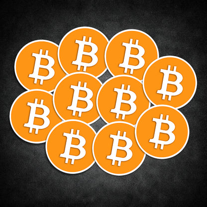 Runde Bitcoin Aufkleber 10er Set