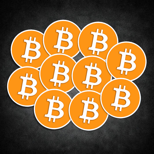 Runde Bitcoin Aufkleber 10er Set