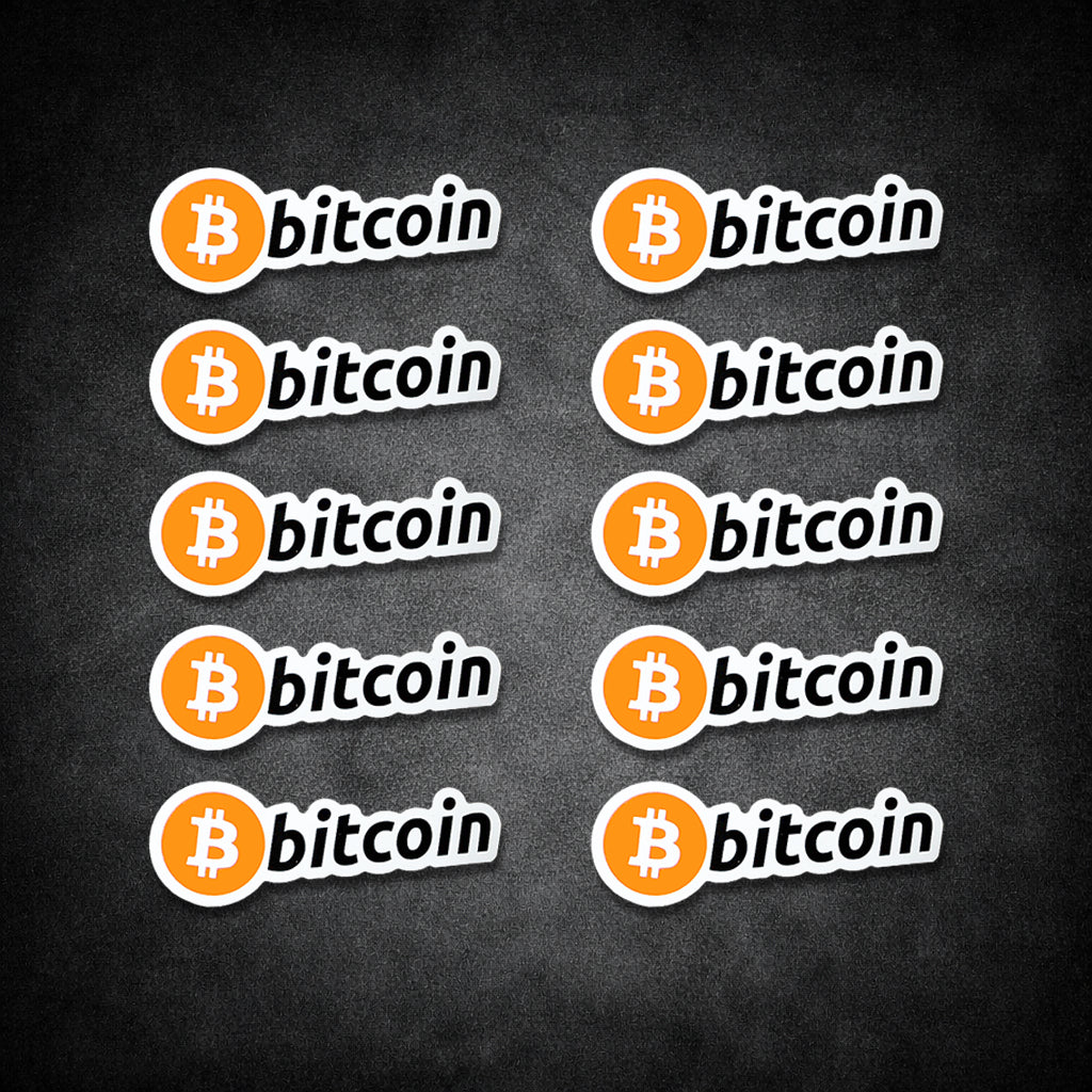 Bitcoin Schriftzug 10er Set Sticker