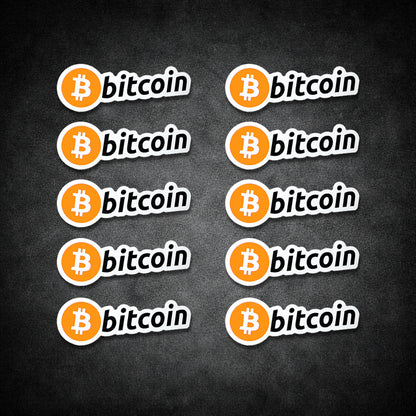 Bitcoin Schriftzug 10er Set Sticker
