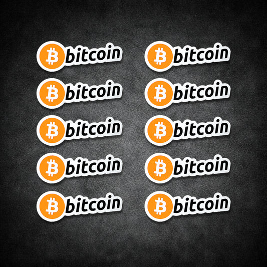 Bitcoin Schriftzug 10er Set Sticker