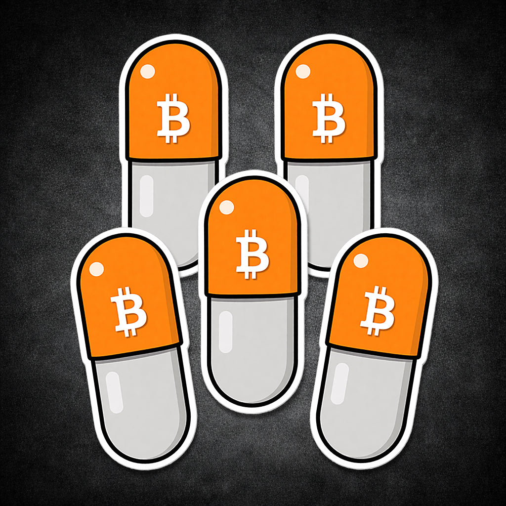 Orange Pill Aufkleber