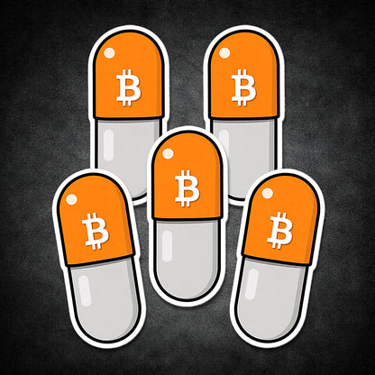 Orange Pill Aufkleber