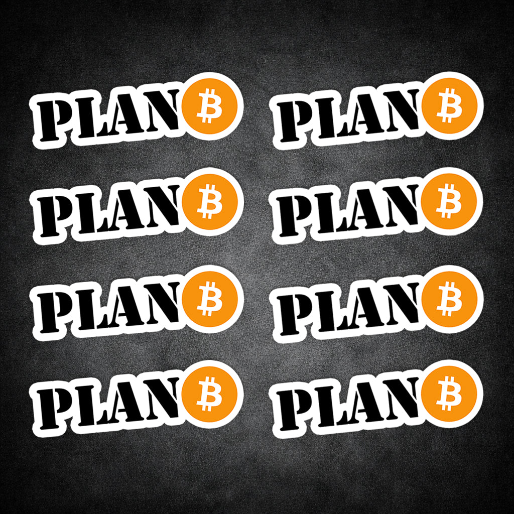 Bitcoin Aufkleber – PLAN B | 8er-Set