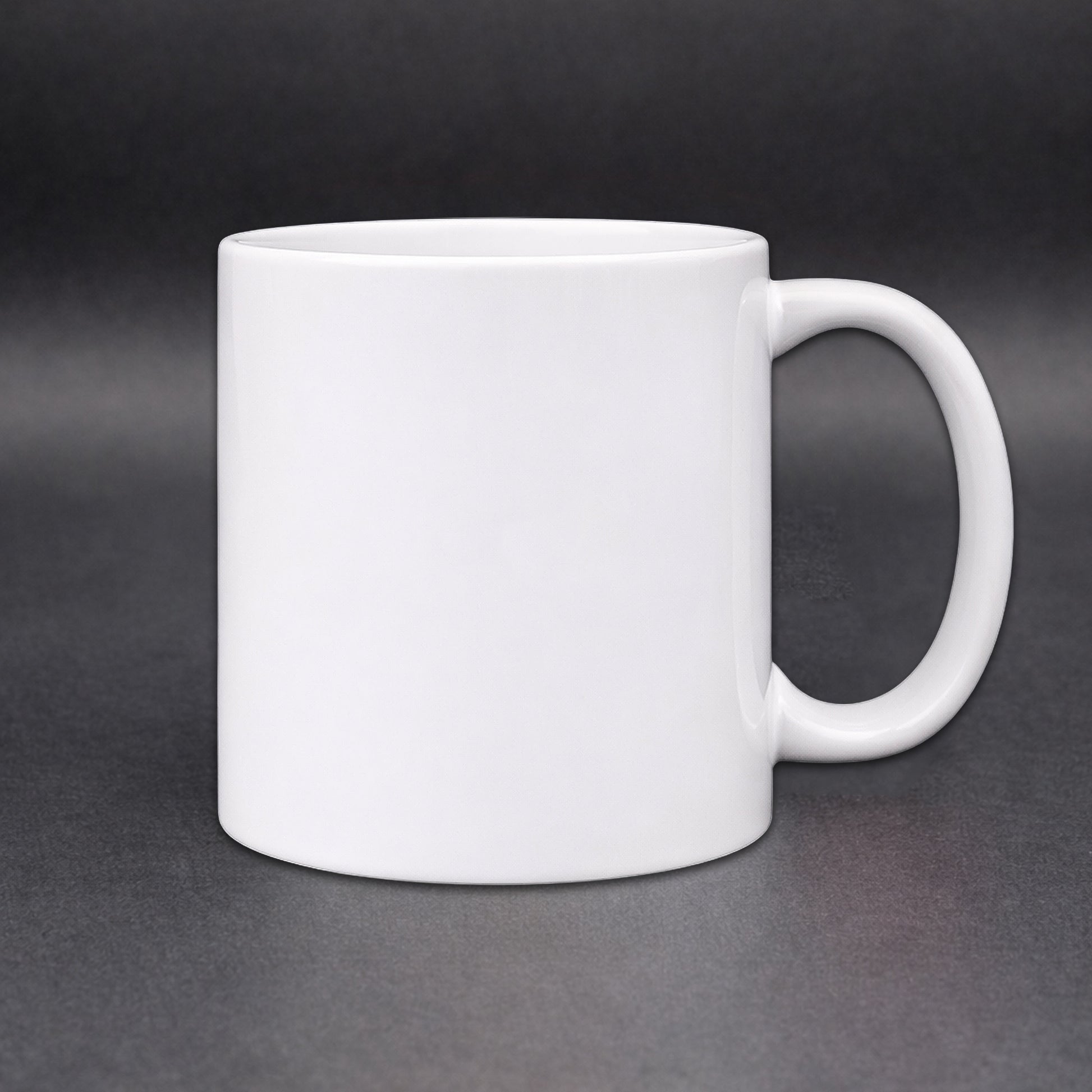 Weiße Kaffeetasse ohne Motiv – Rückseite