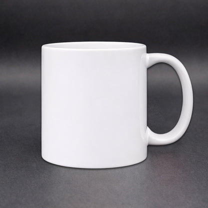 Weiße Kaffeetasse ohne Motiv – Rückseite