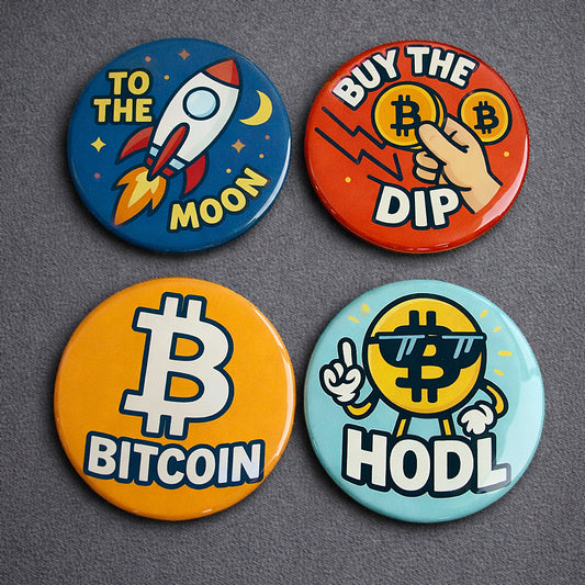 Bitcoin Magnet-Set Comic Edition mit vier Comic-Motiven